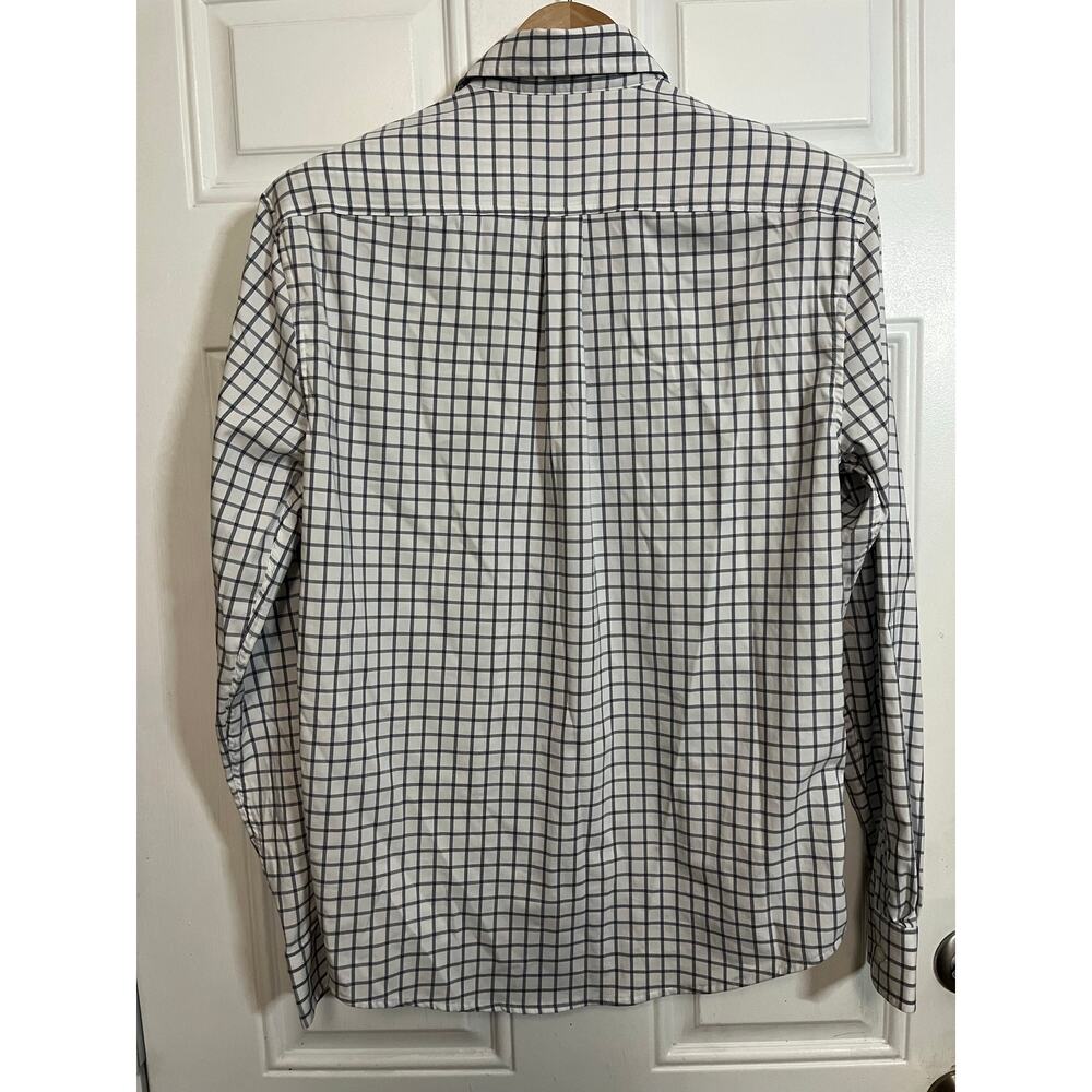 Johnnie-O Prep-Formance Button Down Shirt Small White Blue Check Stretch - Picture 2 of 7